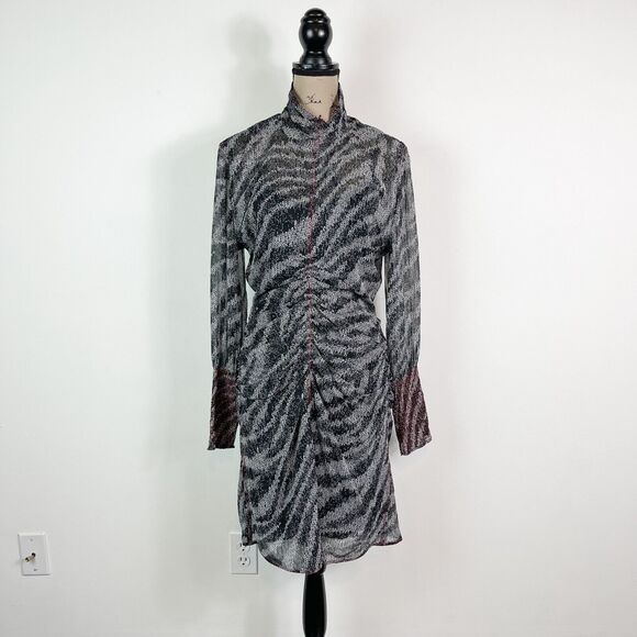 Rag & Bone NWT Maris Mini Dress Black Multi Size 10 - Picture 3 of 10